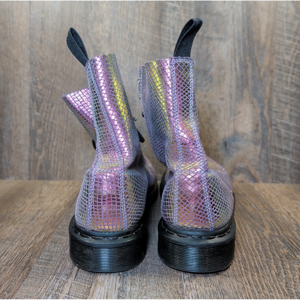 Dr. Martens Women's 1460 Pascal Iridescent Texture Snake Print Boots US 10 Pink - Picture 6 of 12